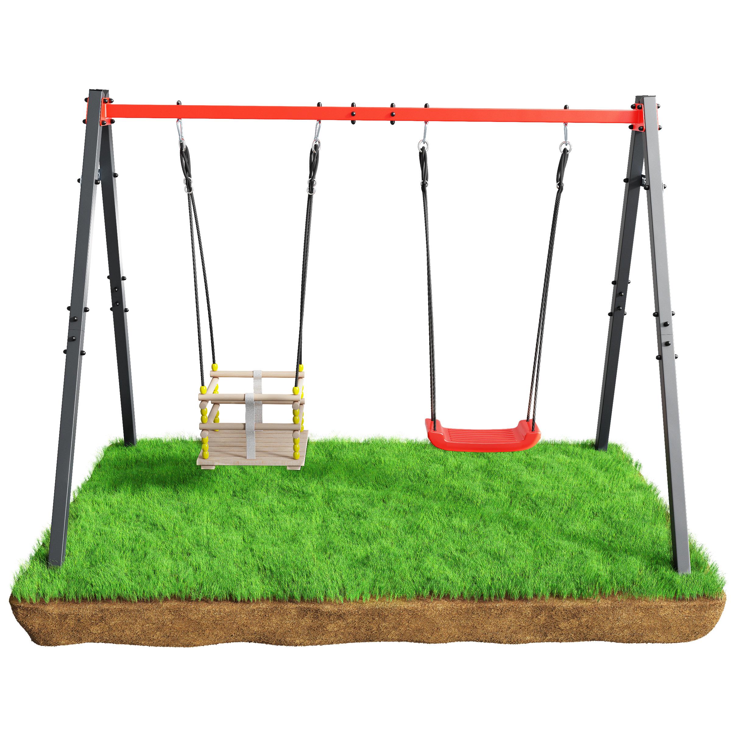 Doble Columpio Para El Jardin Asiento Clasico Y Asiento Para Bebes K Sport